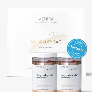 VENIRA beauty bag – 2x gumoví medvídci pro vlasy, nehty a pleť, jahoda, 120 kusů