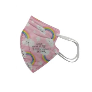 AnDum Respirátor FFP2 NR pro děti růžový s duhou 1 ks