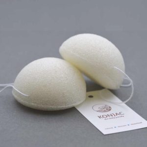 KONJAC Bílá konjac obličejová půlkulatá houbička bez příměsy