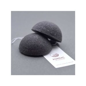 KONJAC Černá konjac obličejová půlkulatá houbička s bambusovým uhlím