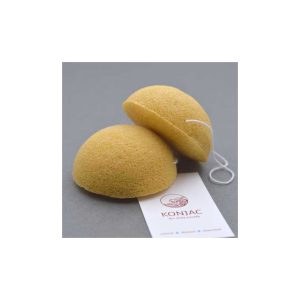 KONJAC Žlutá konjac obličejová půlkulatá houbička s kurkumou
