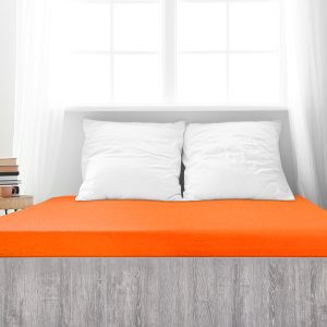 B.E.S. – Petrovice, s.r.o. Prostěradlo Jersey česaná bavlna MAKO – Sytá oranžová Rozměr: 200 x 200