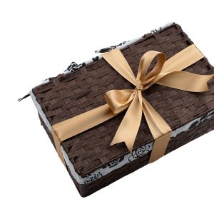 Zdravýkoš Dárkový luxusní koš hnědý vel. XS s látkou