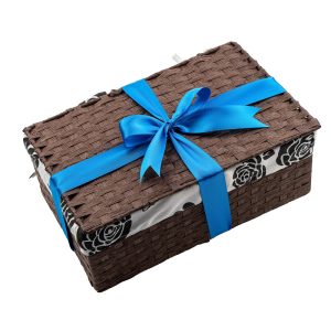 Zdravýkoš Dárkový luxusní koš hnědý vel. S s látkou