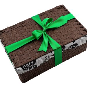 Zdravýkoš Dárkový luxusní koš hnědý vel. M s látkou