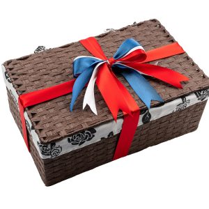 Zdravýkoš Dárkový luxusní koš hnědý vel. L s látkou