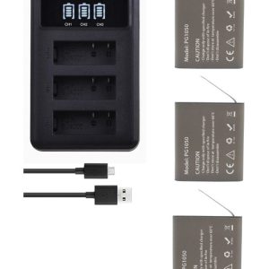 3x Li-ion 1050mAh baterie + nabíječka pro SJCAM SJ4000/SJ5000/SJ6000