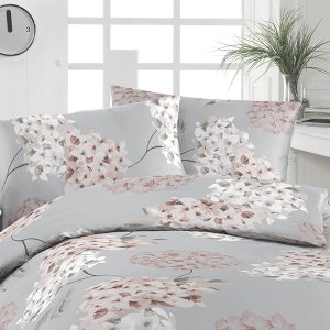 Krepové povlečení Florella Hedwig Silber Rozměr: 70×90 + 140×200 cm