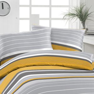 Povlečení Florella Renforcé Stella Grau Rozměr: 70×90 + 140×200 cm