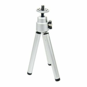 Přenosný mini stativ s otočnou hlavou – stříbrný