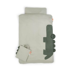 Done by Deer Dětské povlečení Sleeping Croco GOTS junior zelené