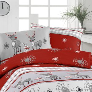 Flanelové povlečení Veran Rot Rozměr: 70×90 + 140×200 cm