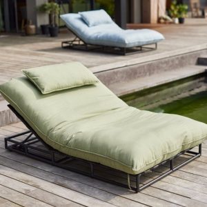 Luxusní zahradní lehátko Emma polohovací – French Green