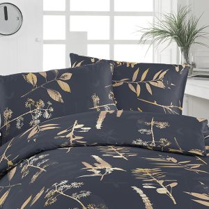 Florella Saténové povlečení Edel Satin Kiran Indigo Rozměr: 70×90 + 140×200 cm