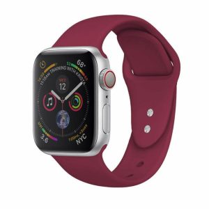 eses Silikonový řemínek pro Apple Watch – Tmavě červený S, M, L – 42mm, 44mm, 45mm, 49mm