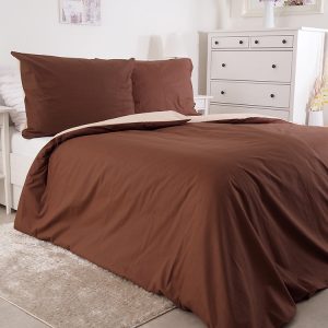 TipTrade Oboustranné bavlněné povlečení – Color hnědo béžové Rozměr: 140 x 200 + 70 x 90