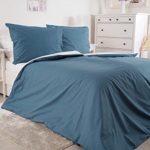 TipTrade Oboustranné bavlněné povlečení – Color petrolejovo smetanové Rozměr: 140 x 200 + 70 x 90