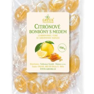GREŠÍK Citrónové bonbóny s medem 100 g
