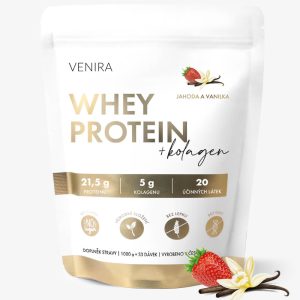 VENIRA whey protein, jahoda-vanilka, 1000 g