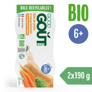 Good Gout BIO Pyré z máslové dýně a mrkve (2×190 g)