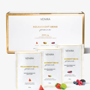 VENIRA PREMIUM kolagenový drink pro vlasy, nehty a pleť, mix 3 příchutí (lesní plody, meloun, jahoda-limetka), 30 sáčků