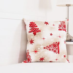 B.E.S. – Petrovice, s.r.o. Vánoční dekorační polštářek 45×45 – Stromeček a stuha