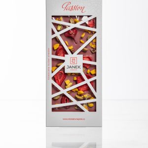 Janek Čokoláda Passion Ruby s pomerančem, jahodou a květem růže 110 g