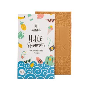 Janek Čokoláda Bean to bar – Hello summer 40% bílá čokoláda s Physalis 45 g