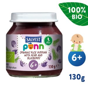 SALVEST Põnn BIO Hruškovo-borůvkové pyré s jáhly (130 g)