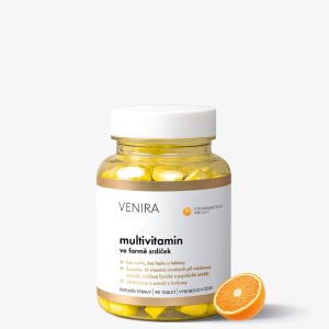 VENIRA multivitamin ve formě srdíček – pomeranč, 90 srdíček