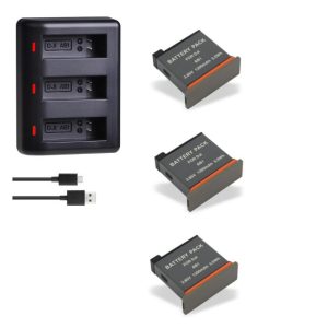 3x Li-ion 1300mAh baterie AB1 + nabíječka pro DJI OSmo Action AB1