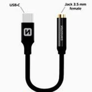 SWISSTEN redukce / adaptér USB-C – jack 3,5 mm 0,15 m Barva: Černá
