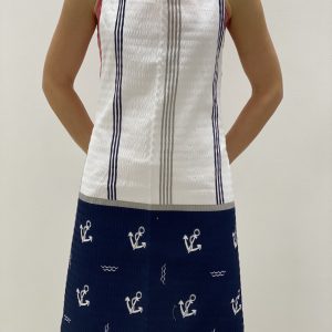 B.E.S. – Petrovice, s.r.o. Kuchyňská zástěra – vzor Marine Blue and White v krepu