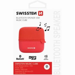SWISSTEN Bluetooth reproduktor Cube, 10 W Barva: Červená