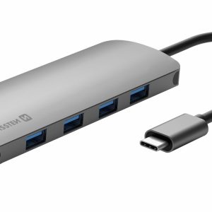 SWISSTEN USB-C hub 4-in-1 (4x USB 3.0) v hliníkovém pouzdře
