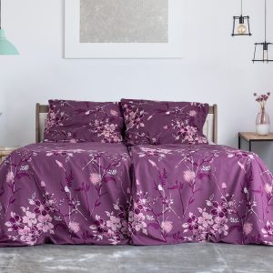 B.E.S. – Petrovice, s.r.o. Bavlněné povlečení české výroby – Fiori Viola Rozměr: 140 x 200 + 70 x 90