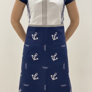 B.E.S. – Petrovice, s.r.o. Kuchyňská zástěra – vzor Marine Blue and White v bavlně