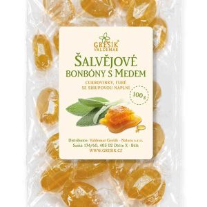 GREŠÍK Šalvějové bonbóny s medem 100 g