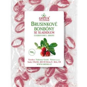 GREŠÍK Brusinkové bonbóny se sladidlem 100 g