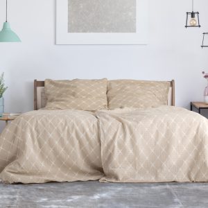 B.E.S. – Petrovice, s.r.o. Bavlněné povlečení české výroby – Adria beige Rozměr: 140 x 200 + 70 x 90