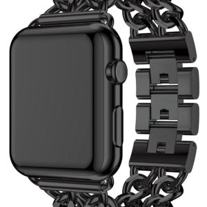 eses Kovový řetízkový řemínek pro Apple Watch – Černý 42mm, 44mm, 45mm, 49mm