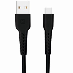 SWISSTEN TPU datový kabel USB-A/USB-C , délka 1 m Barva: Černá