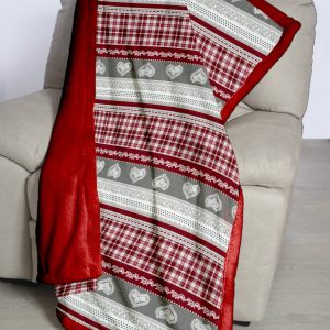 B.E.S. – Petrovice, s.r.o. Deka s beránkem mikroflanel Tartan Heart, dárkové balení Rozměr: 150×210