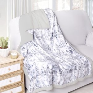 B.E.S. – Petrovice, s.r.o. Deka s beránkem Winter Houses, dárkové balení Rozměr: 150×210