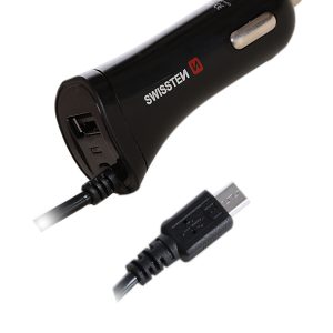 SWISSTEN autonabíječka micro USB a USB-A, 2,4A