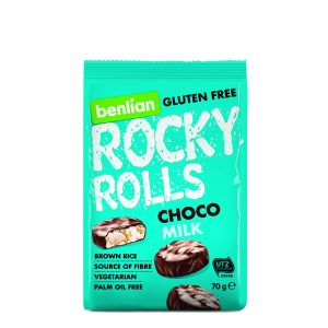 Benlian Rocky Rolls rýžové minichlebíčky s mléčnou čokoládou 70 g