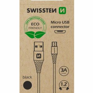SWISSTEN TPU datový kabel USB-A/micro USB, délka 1,2 m (EKO BALENÍ) Barva: Bílá