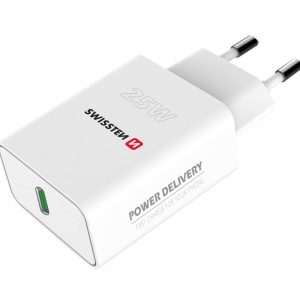 SWISSTEN síťový adaptér PD 25 W pro iPhone a Samsung (EKO BALENÍ) Barva: Bílá