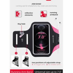 SWISSTEN pouzdro ArmBand na paži do 38 cm, vel. 7" Barva: Černo/růžová