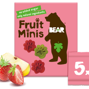 BEAR Minis ovocné jahoda a jablko 5x 20 g